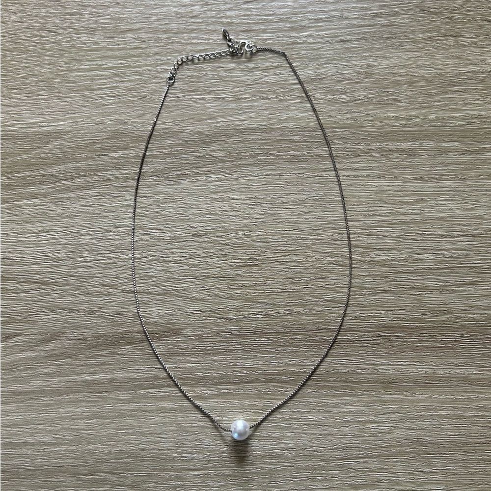 Preowned Silver âPearlâ Necklace Preowned Silver âPearlâ Necklace